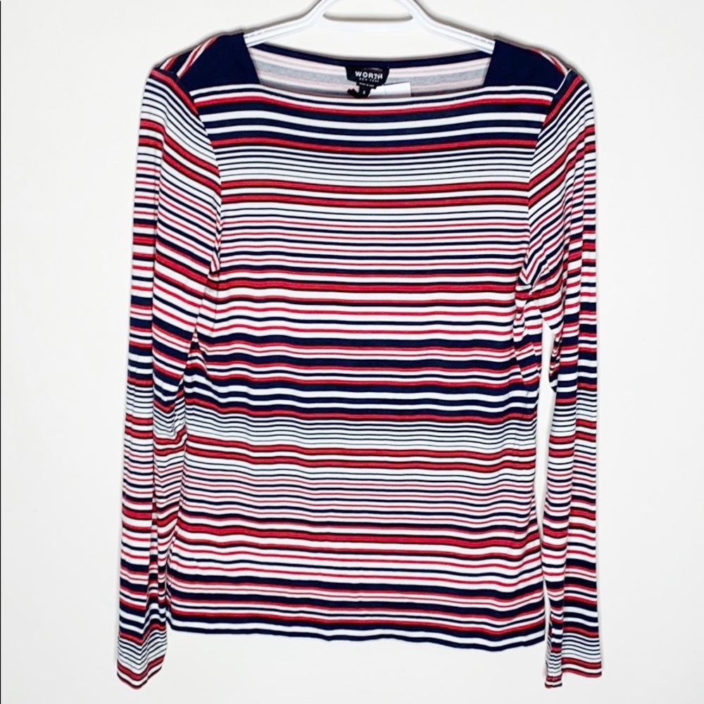 Worth boatneck nautical stripe jersey top size S